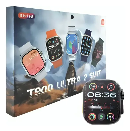 RELOJ SMART WATCH T900 ULTRA 2 SUIT SET 9 EN 1
