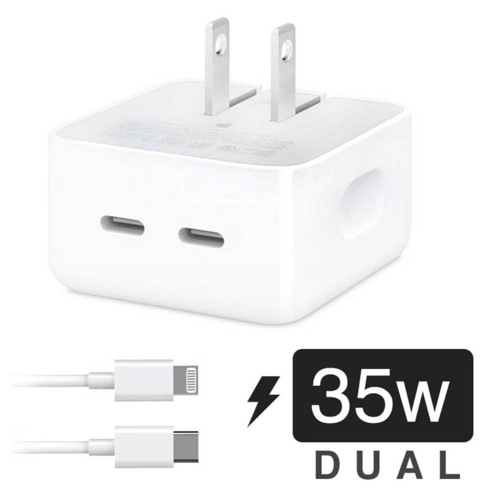 CARGADOR APPLE 35W USB C+C A USB LIGHTNING