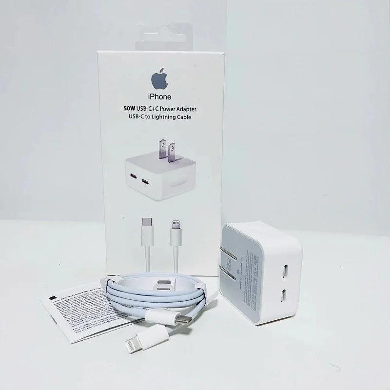CARGADOR APPLE 50W DUAL USB C A LIGHTNING MOD A2305