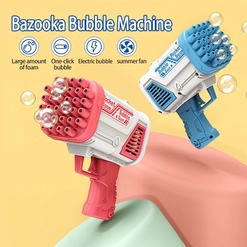 PISTOLAS DE BURBUJAS BAZOOKA BUBBLE MACHINE 32 TIROS