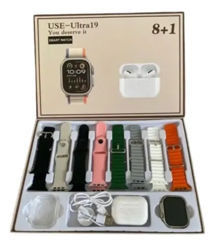 RELOJ SMART WATCH ULTRA 19 SET 8 EN 1